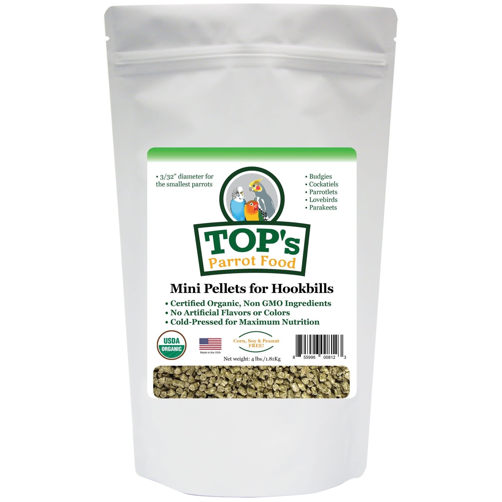 Totally Organics TOPS TOP's Mini Pellets for Hookbills
