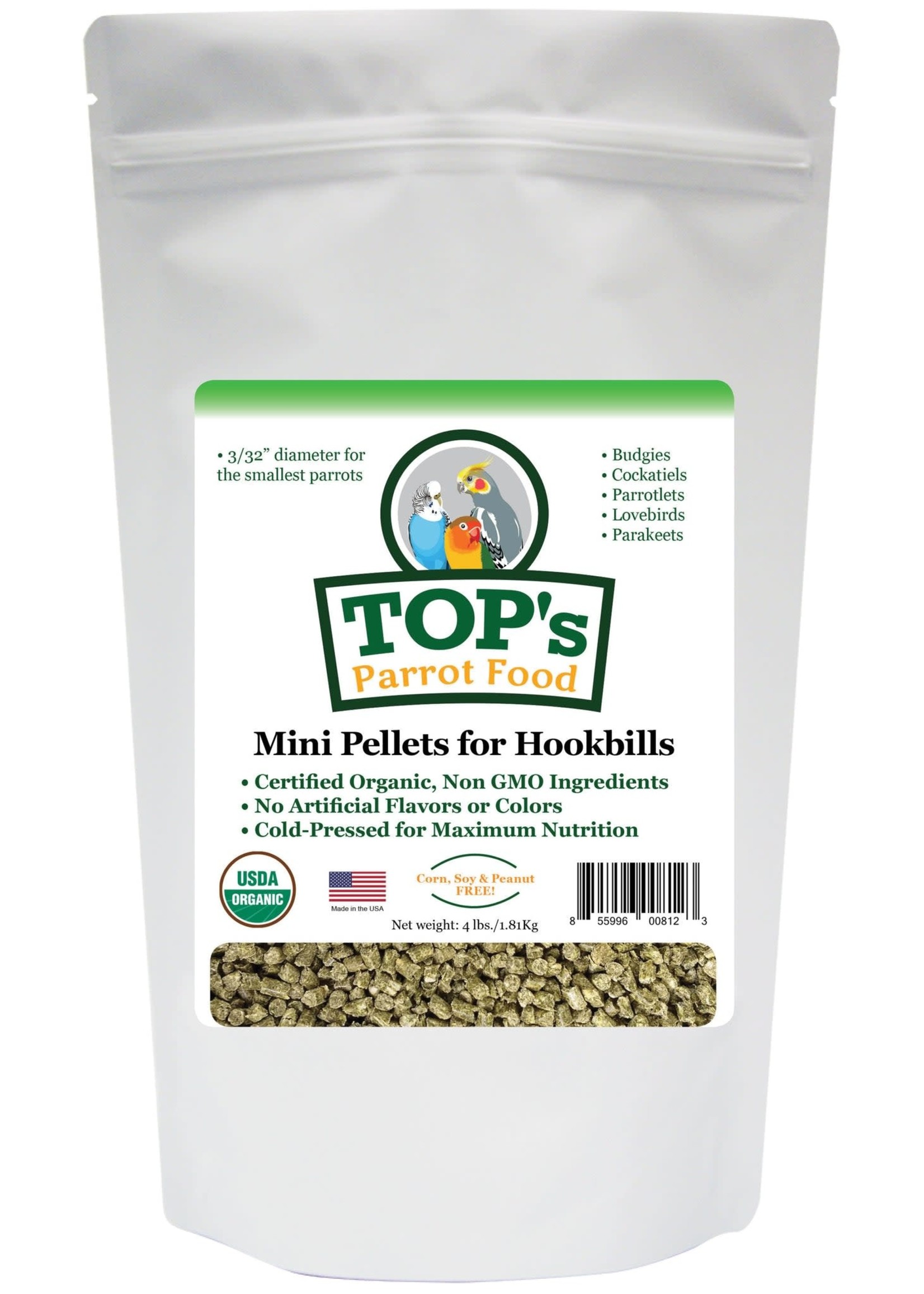 Totally Organics TOPS TOP's Mini Pellets for Hookbills