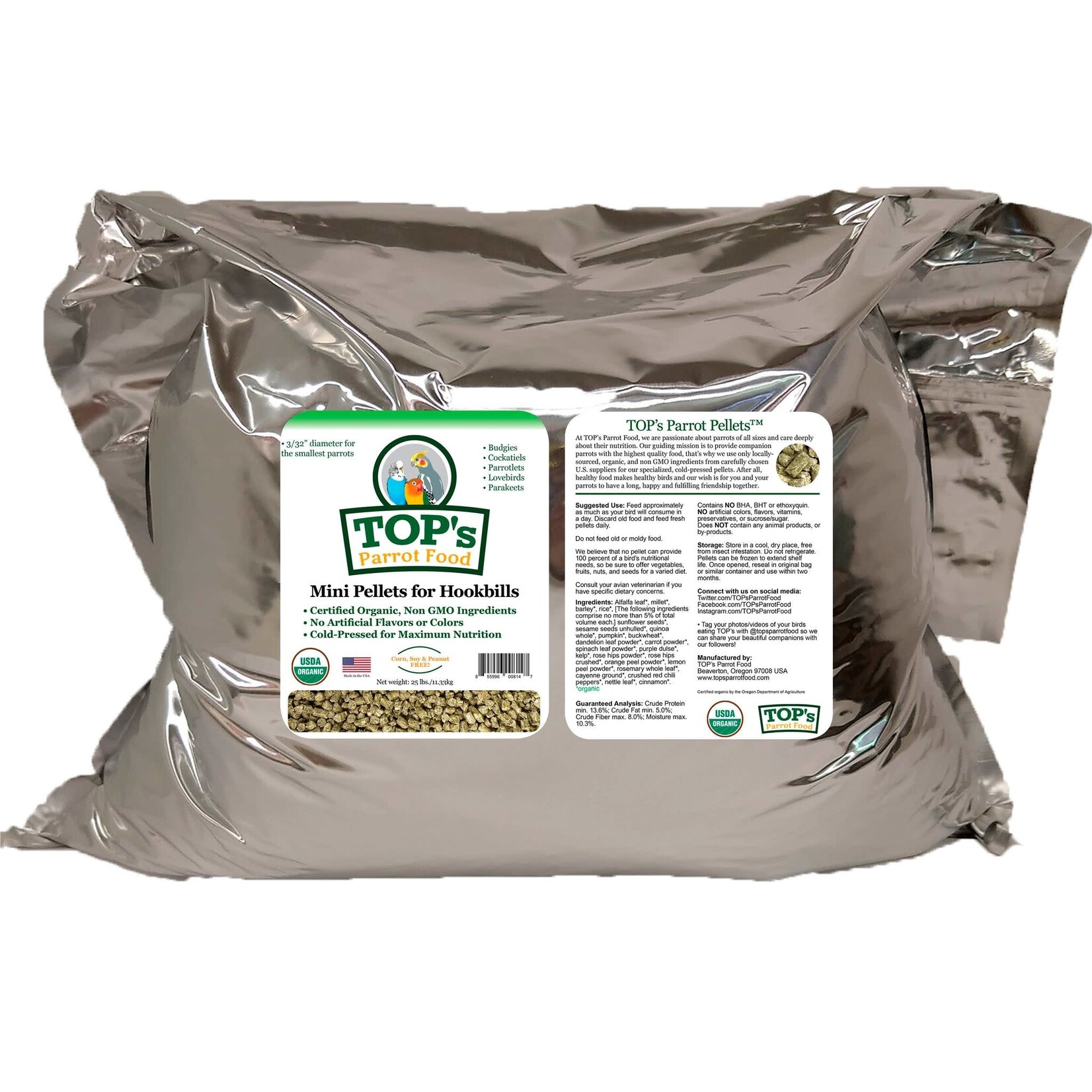 Totally Organics TOPS TOP's Mini Pellets for Hookbills