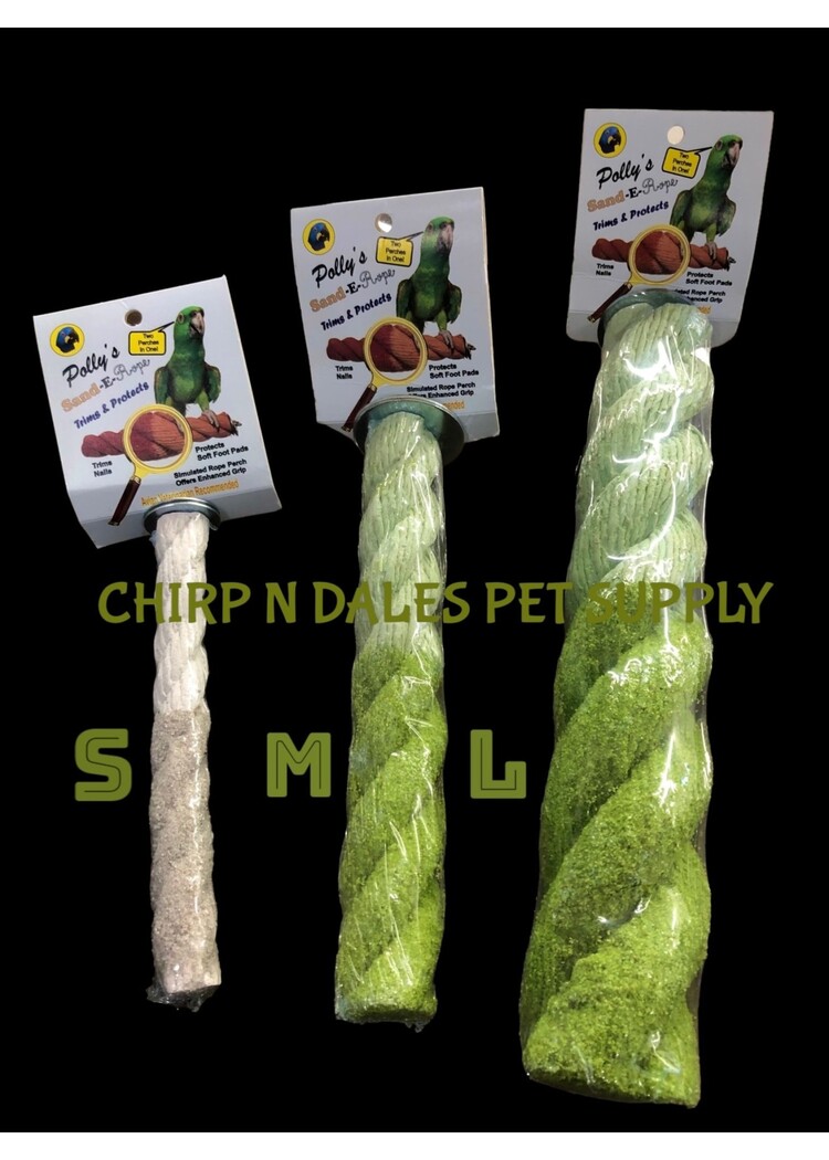 Polly's  Pet Products Polly Sand -E- Rope Perch Large