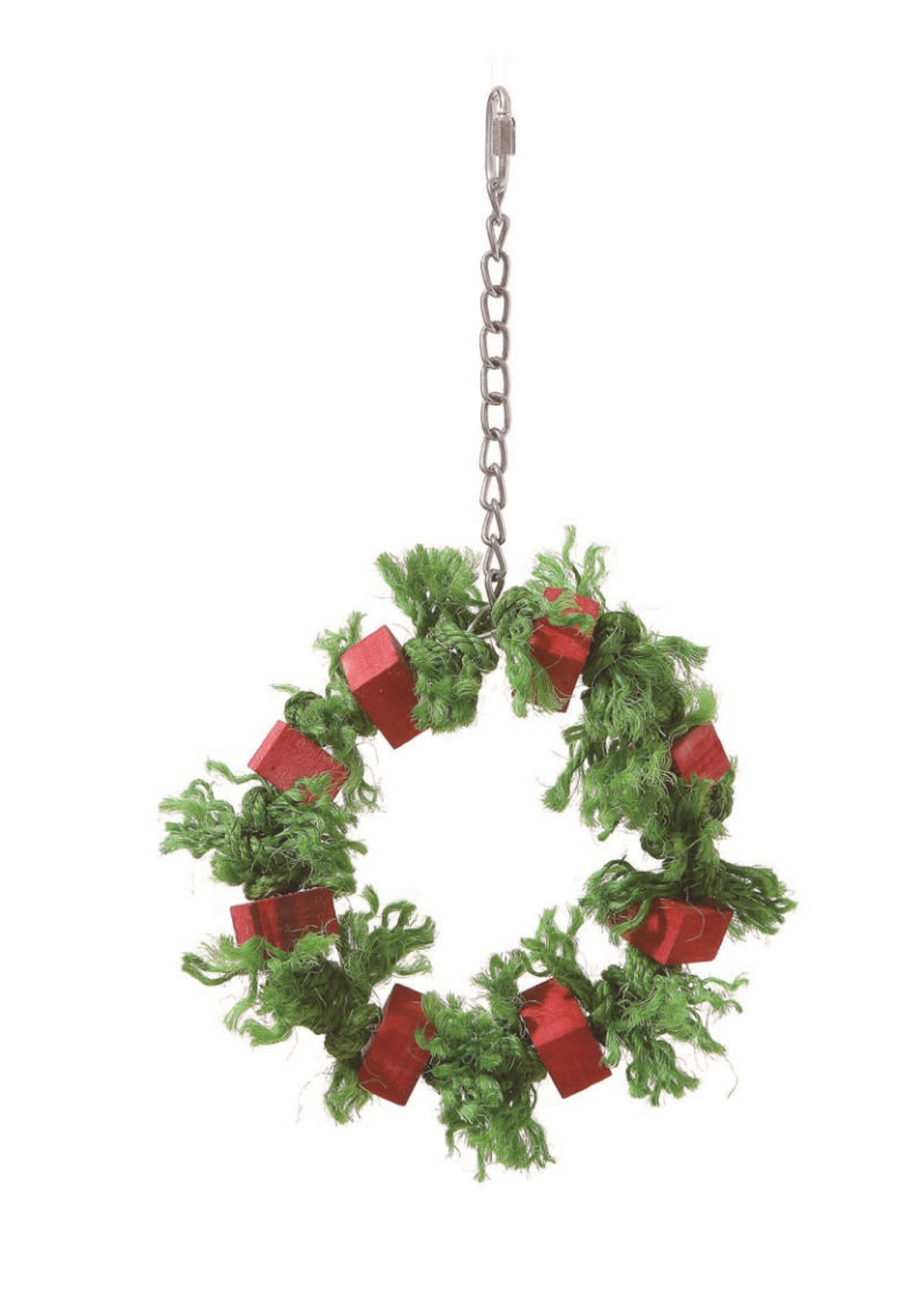 Jolly Jungle Jolly Jungle Christmas Wreath with Sisal Rope and Wooden Blocks 8" Diameter