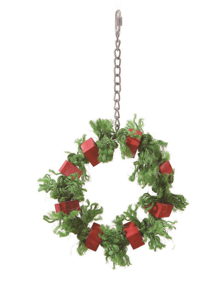 Jolly Jungle Jolly Jungle Christmas Wreath with Sisal Rope and Wooden Blocks 8" Diameter