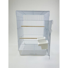 Glitter Pets Glitter Pet Square Cage C/W Extra Sitting Platform 17"x 17" White