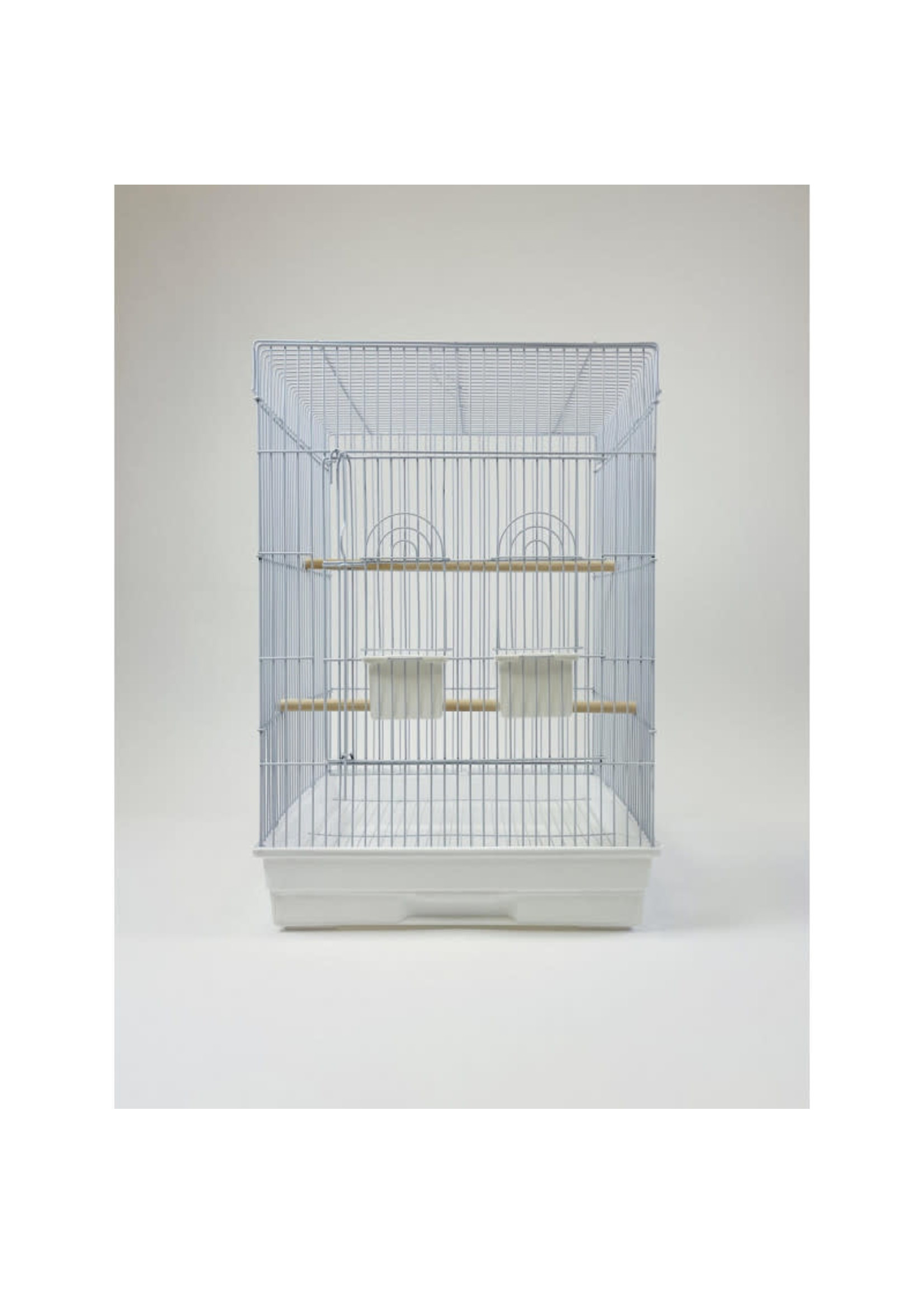 Glitter Pets Glitter Pet Square Cage C/W Extra Sitting Platform 17"x17" White