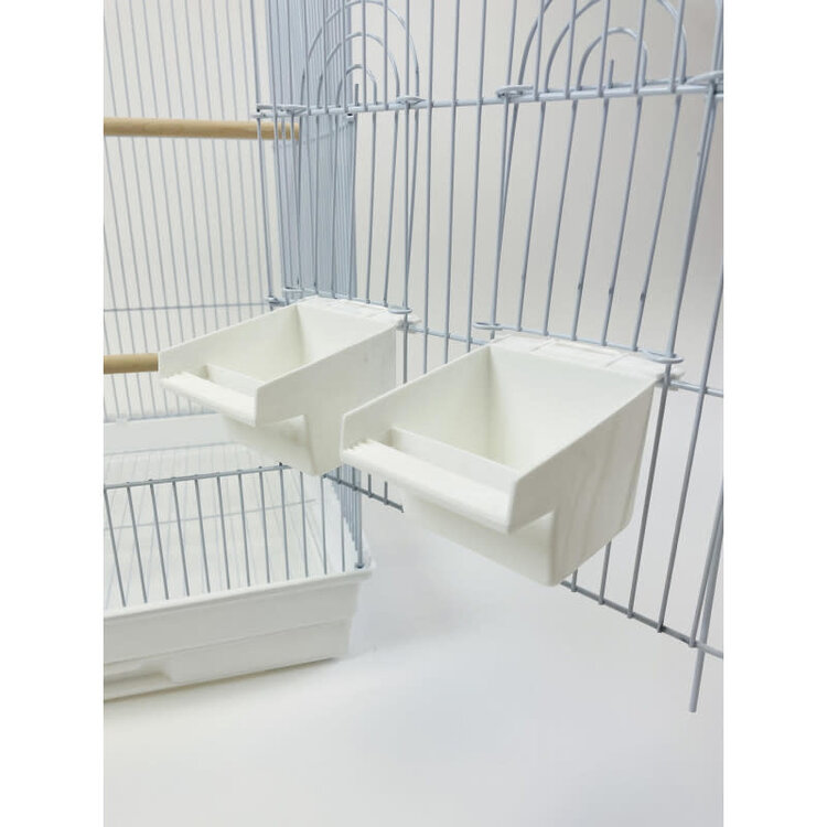 Glitter Pets Glitter Pet Square Cage C/W Extra Sitting Platform 17"x 17" White