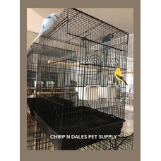 Glitter Pets Glitter Pet Square Cage C/W Extra Sitting Platform 17"x17" Black