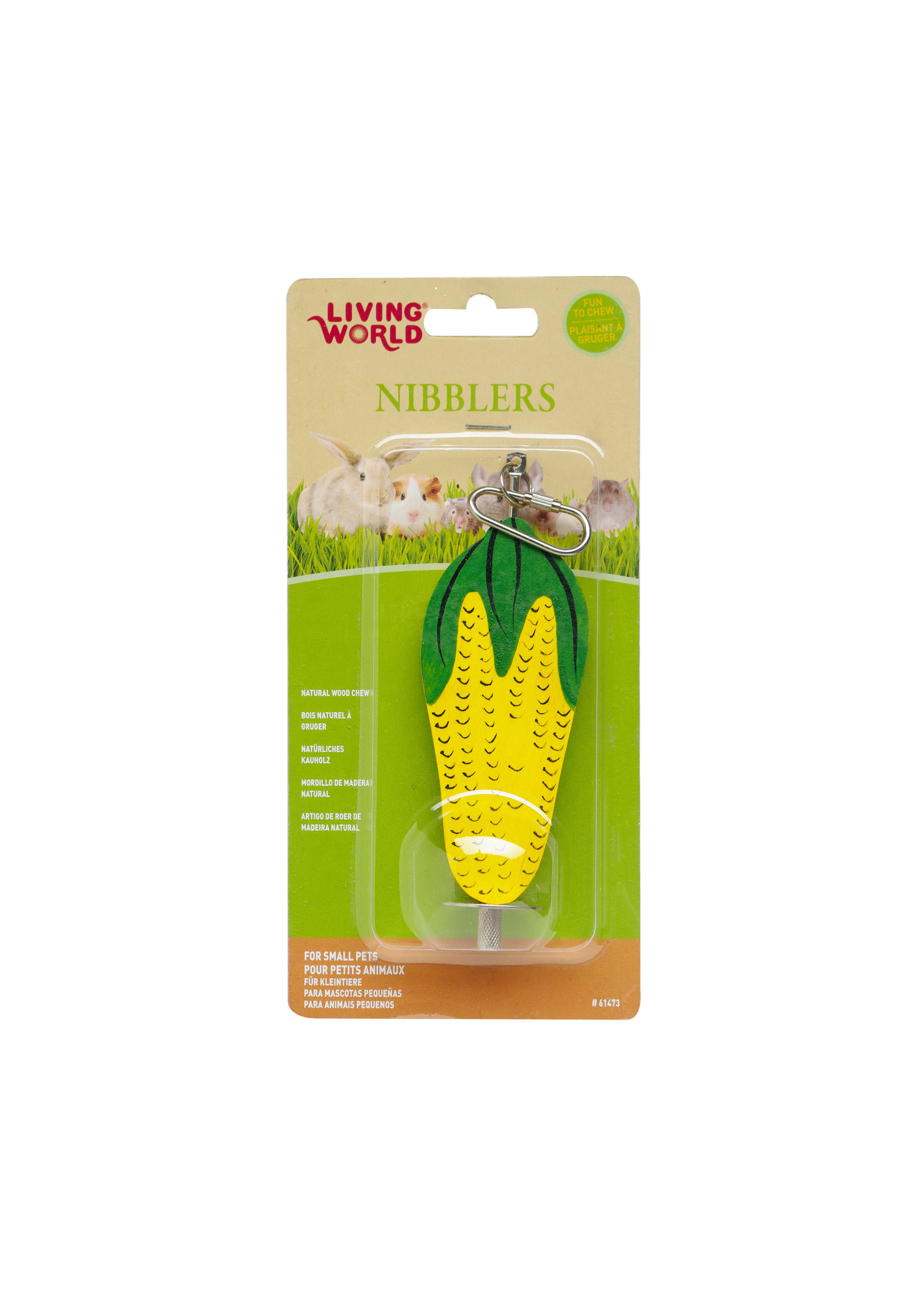 Living World LW Nibblers, Wood Chews, Corn Cob on a Stick