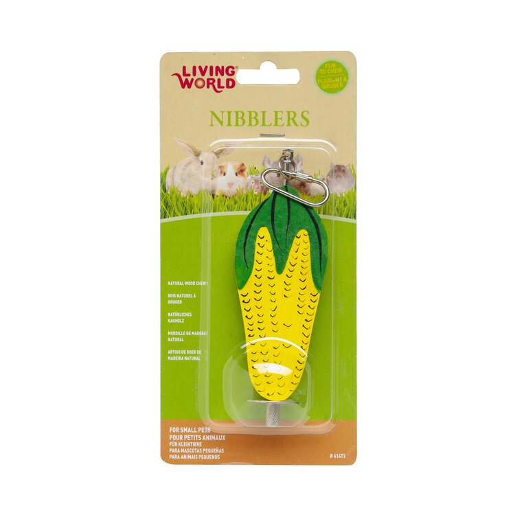 Living World LW Nibblers, Wood Chews, Corn Cob on a Stick