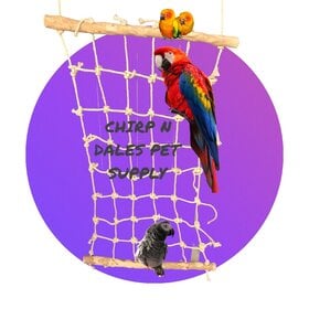 Kings Cages KINGS CAGES LARGE JAVA WOOD & SISAL CLIMBING NET – T096