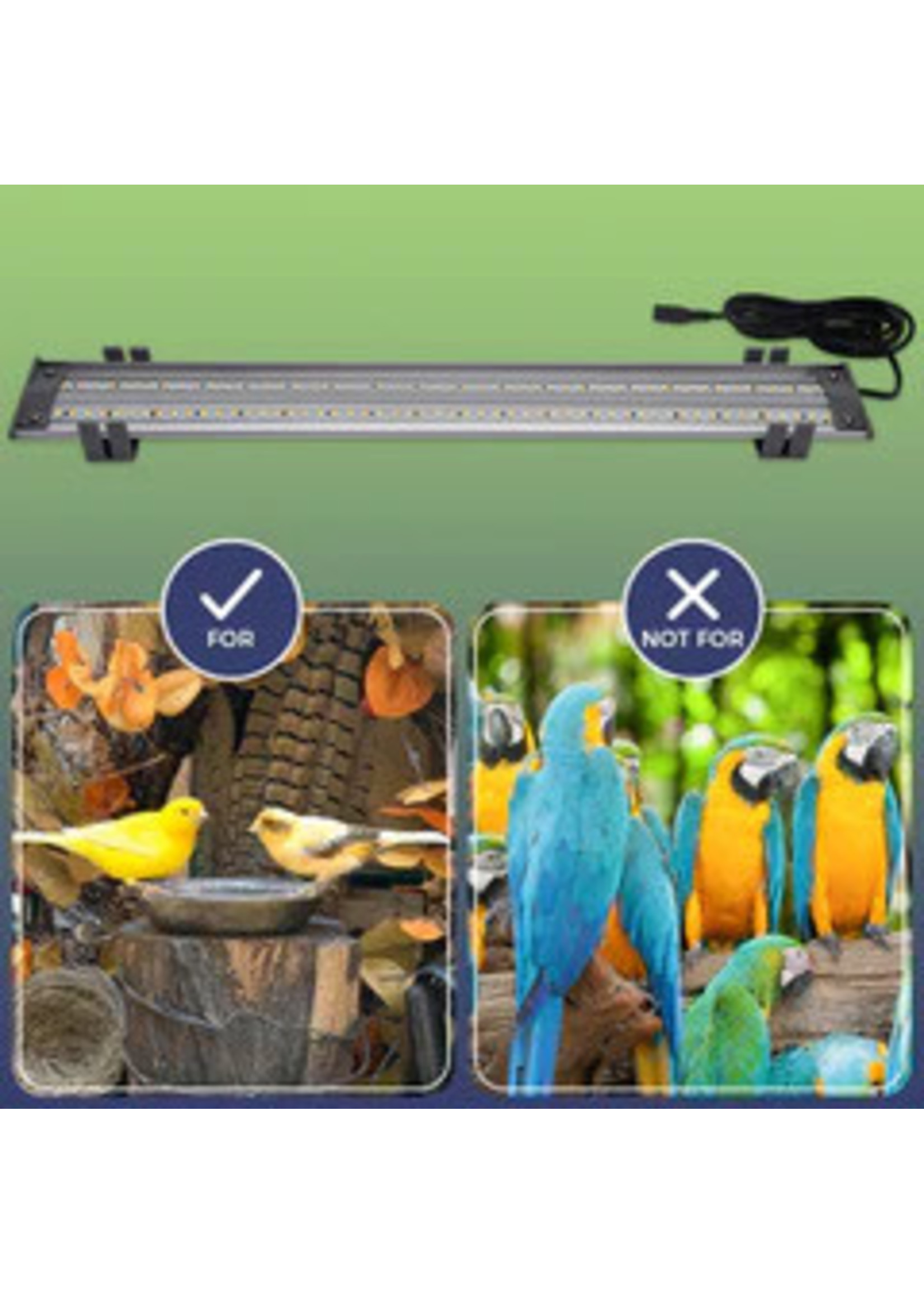 M&M Cage Company LED LIGHTING SYSTEM FOR SOFT BILLED BIRDS