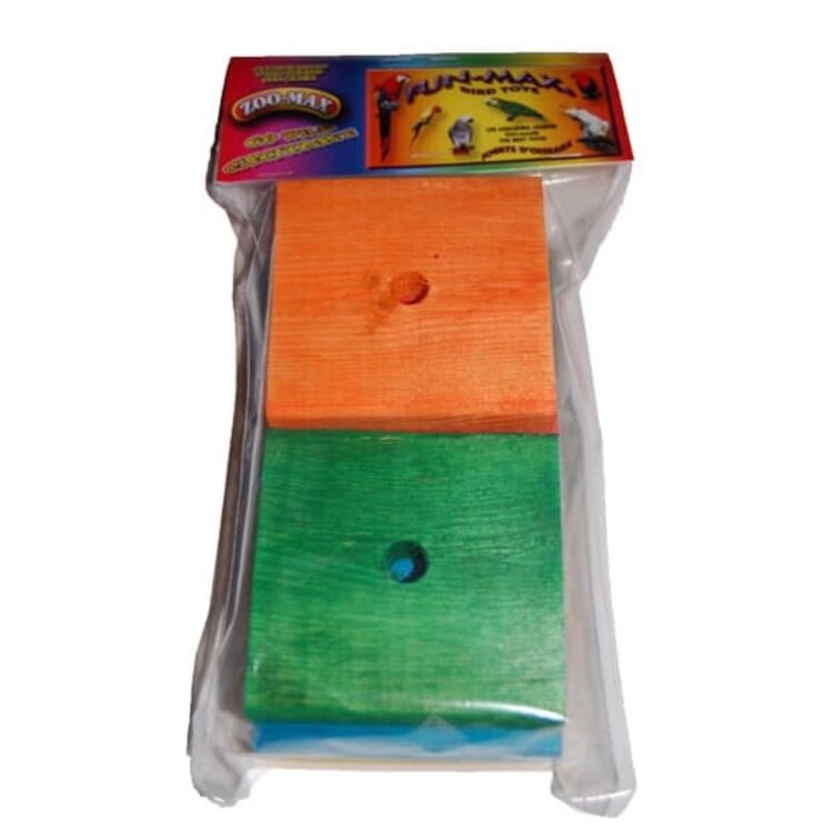 Zoo-Max ZOO MAX  Drilled Wood Blocks with 1/2 inch hole  .625″H X 3.50″W X 3.50″LO W614