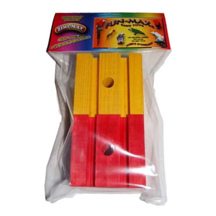 Zoo-Max ZOO MAX Drilled  Groovy Blocks with 1/2 inch hole 2″H X 3″W X 3″LO