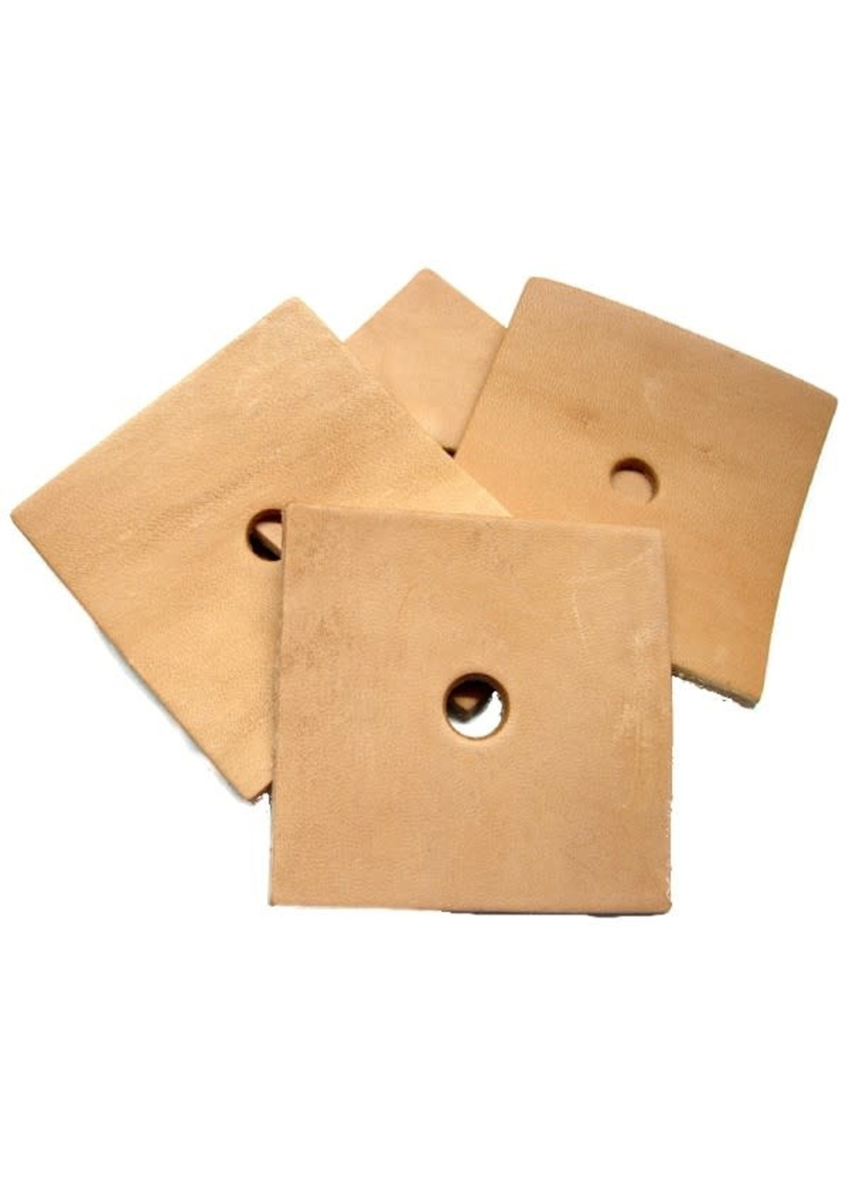 Zoo-Max ZOO MAX Drilled Vegetable Leather Squares with 3/8 inch hole 3"x3"