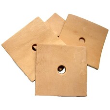 Zoo-Max ZOO MAX Drilled Vegetable Leather Squares with 3/8 inch hole 3"x3"