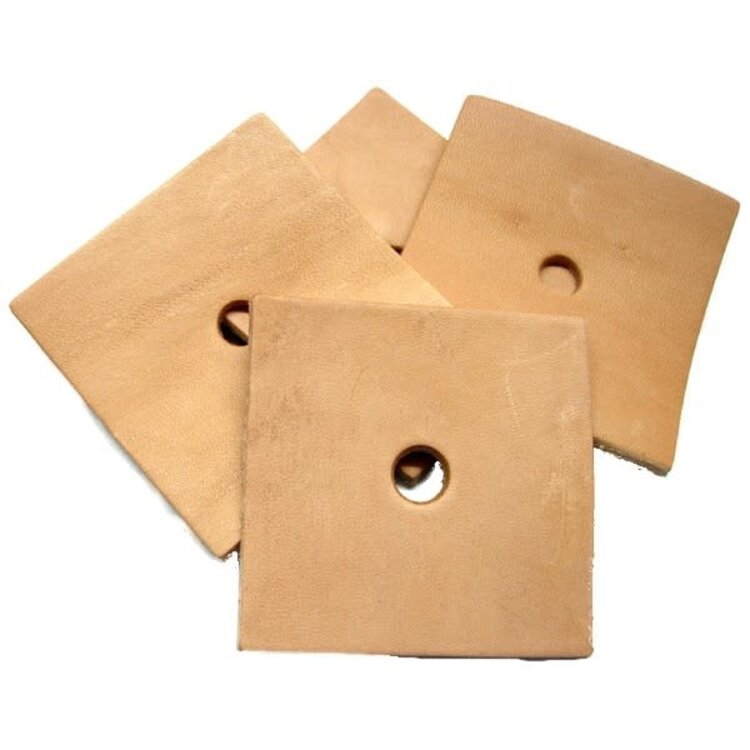 Zoo-Max ZOO MAX Drilled Vegetable Leather Squares with 3/8 inch hole 3"x3"