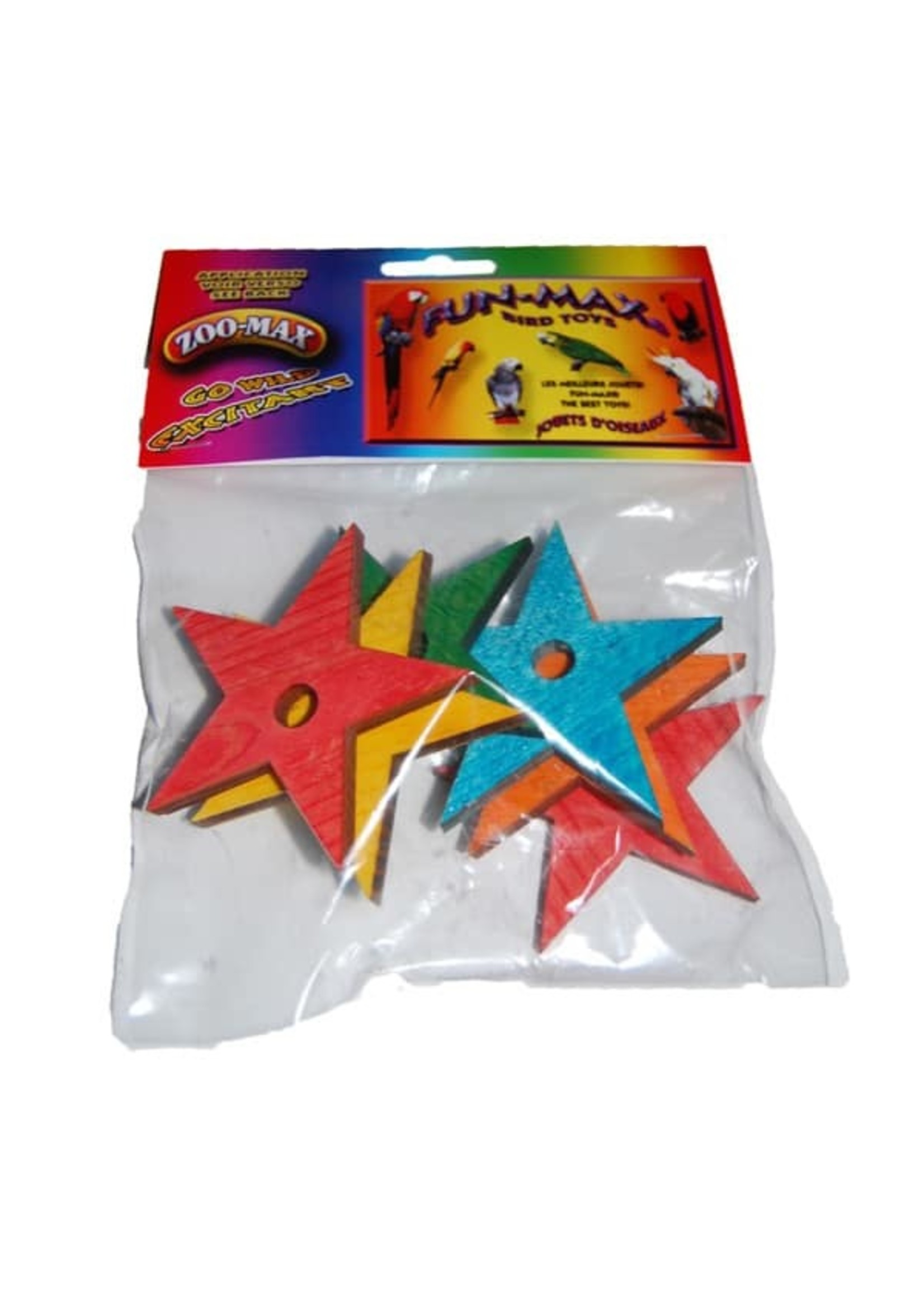 Zoo-Max ZOO MAX DRILLED  WOOD PINE STARS 3″ with 5/16" hole