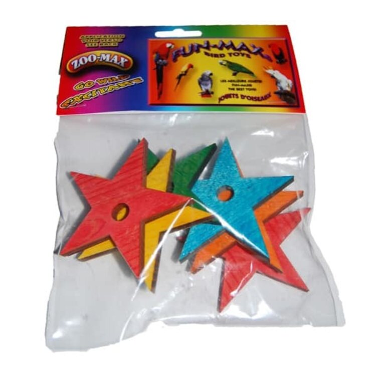 Zoo-Max ZOO MAX DRILLED  WOOD PINE STARS 3″ with 5/16" hole
