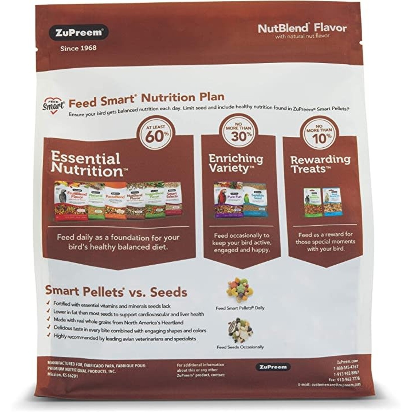 Zupreem Zupreem NutBlend® Flavor with Natural Nut Flavors Parrots and Conures 3.25lb
