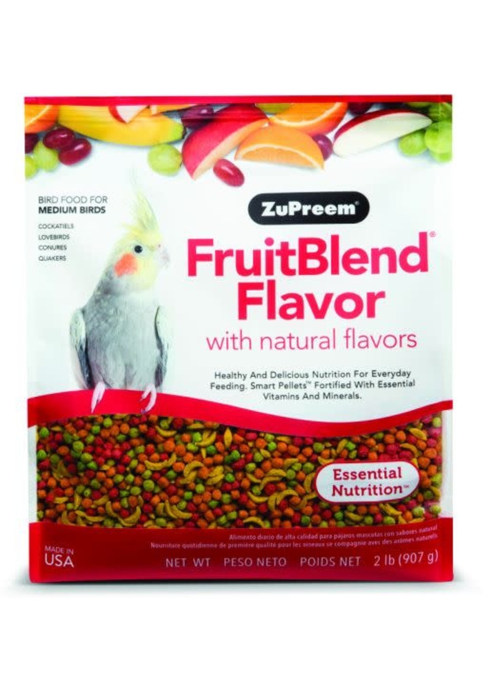 Zupreem ZuPreem "Fruitblend" Food For Cockatiel, Lovebirds & Medium Birds 2lbs 82020