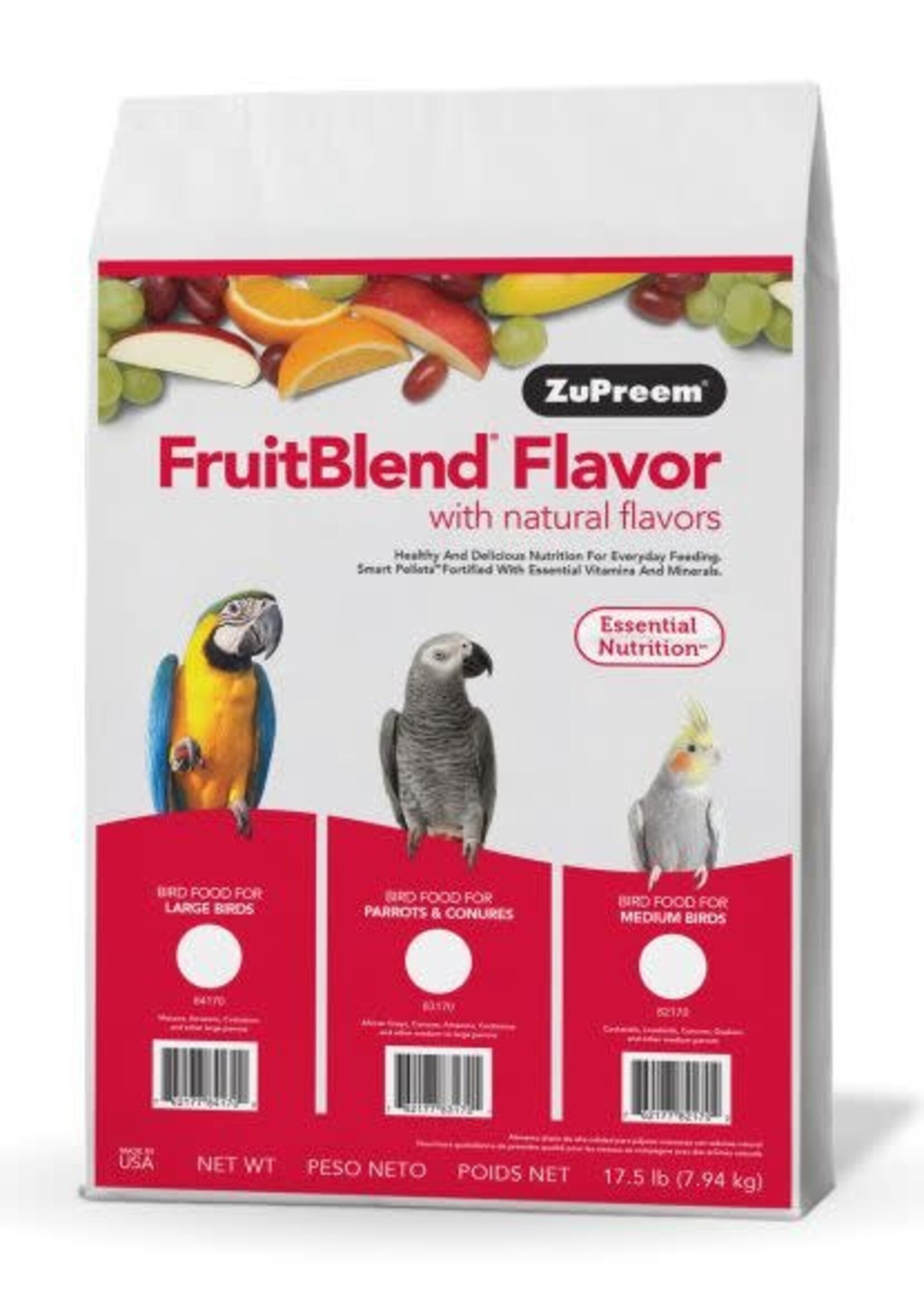 Zupreem ZuPreem "Fruitblend" Food For Cockatiel, Lovebirds & Medium Birds 17.5lbs 82170