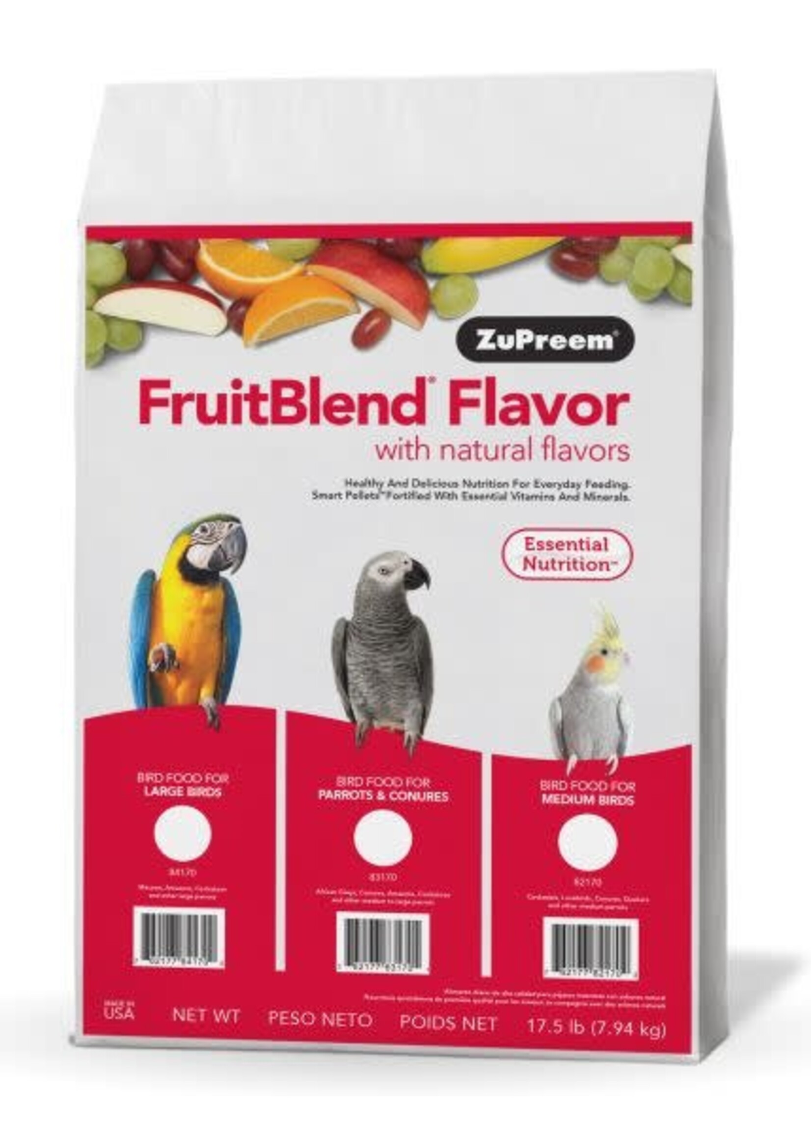Zupreem ZuPreem "Fruitblend" Food For Parrots & Conures 17.5lbs 83170