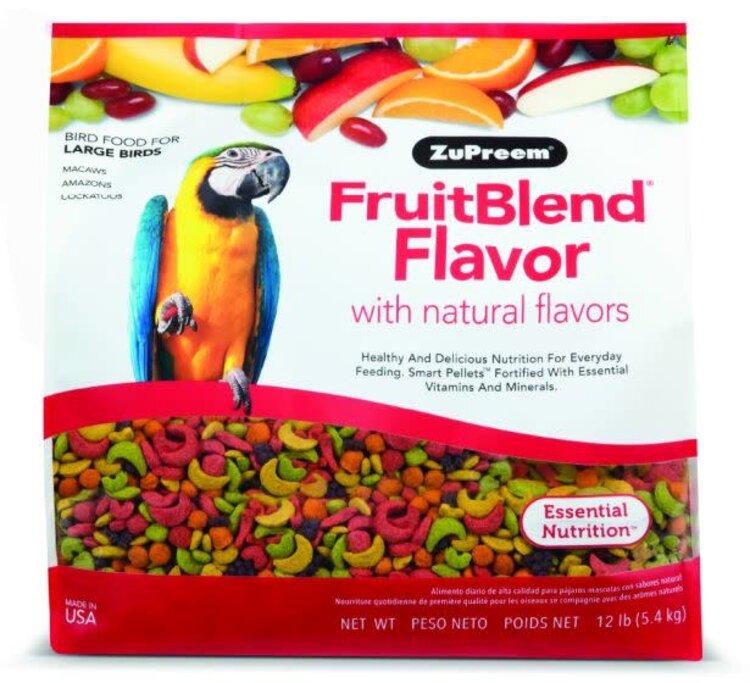 Zupreem ZuPreem "Fruitblend" Food For Macaws, Parrots, Cockatoos & Other Large Birds 12lbs 84120