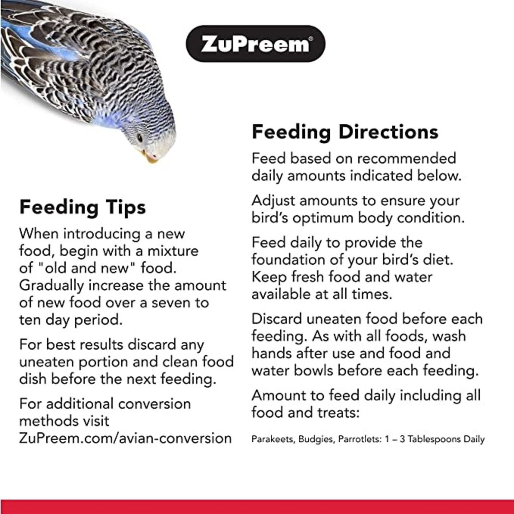Zupreem ZuPreem "Fruitblend" Food For Parakeet, Budgies, Parrotlet & Small Birds 10lbs 81100