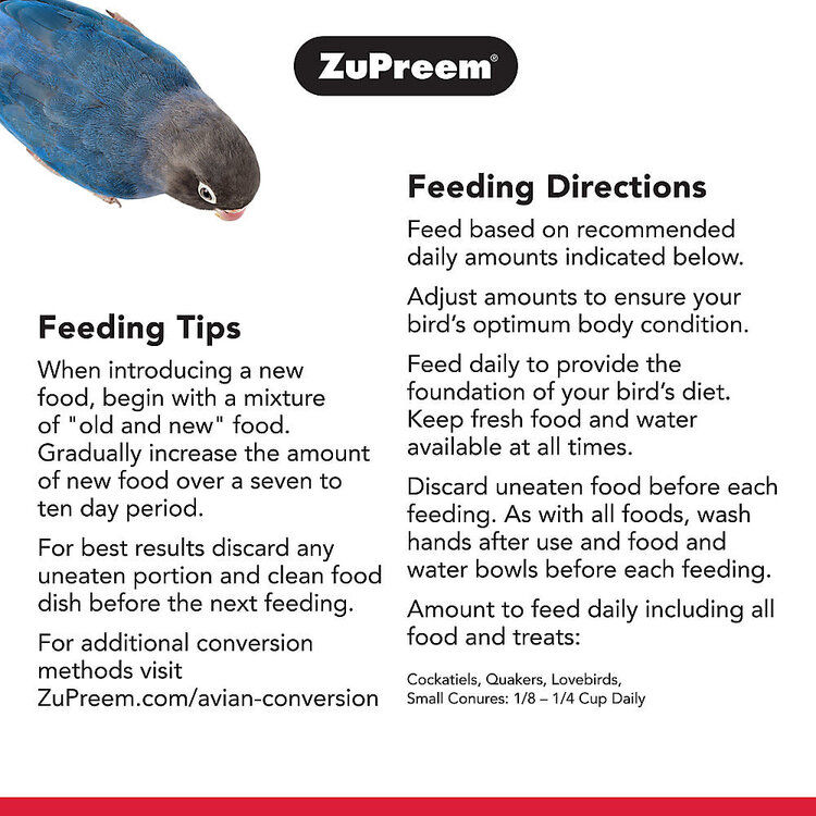 Zupreem ZuPreem "Fruitblend" Food For Cockatiel, Lovebirds & Medium Birds 0.87lbs 82000