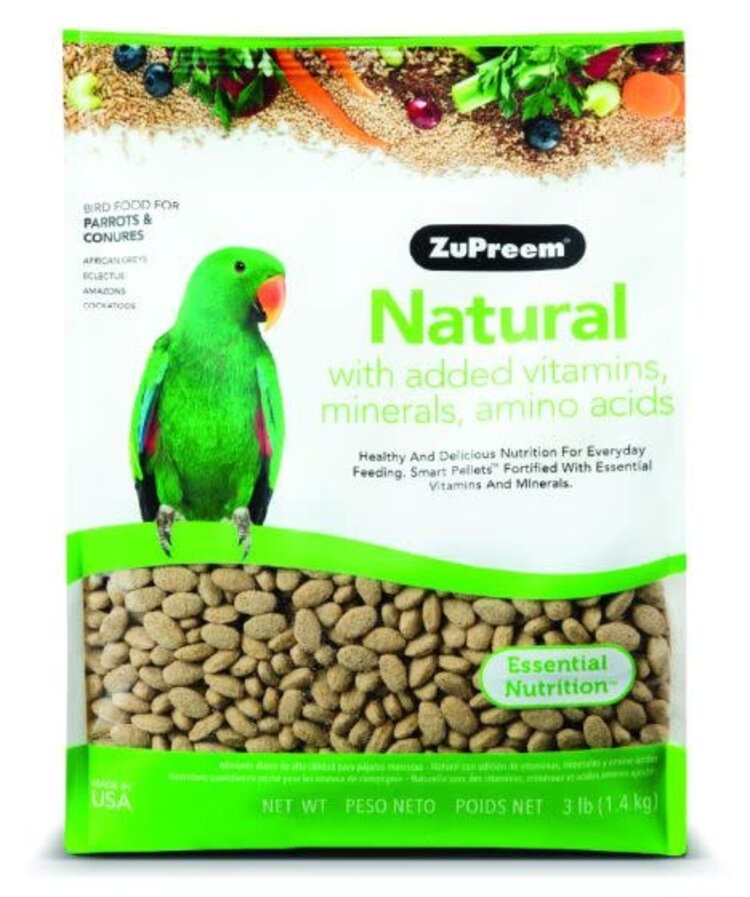 Zupreem ZuPreem "Natural" Food For Conure, Small Cockatoos & Other Medium To Large Parrot 3lbs 93200