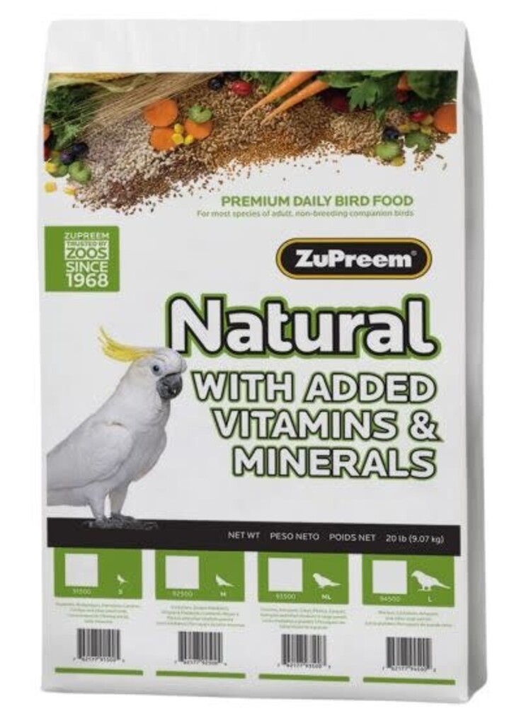 Zupreem ZuPreem "Natural" Food For Conure, Small Cockatoos & Other Medium To Large Parrot 20lbs 93500