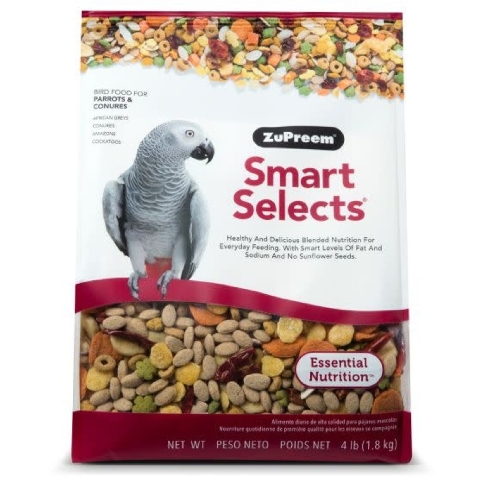 Zupreem ZuPreem "Smart Selects" Food For Conure, Small Cockatoos & Other Medium To Large Parrot 4lbs 33040