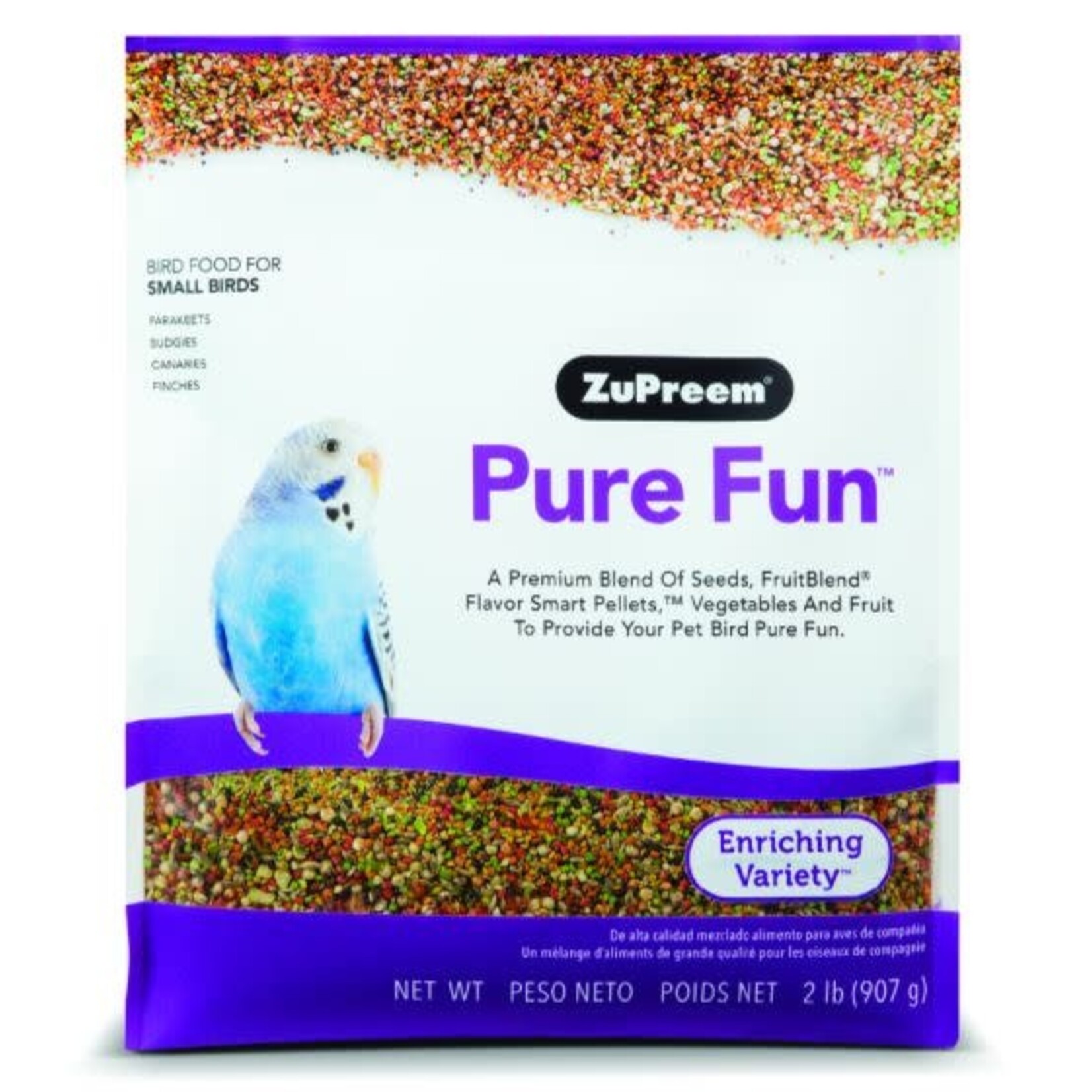 Zupreem ZuPreem "Pure Fun" Food For Parakeet, Budgies, Parrotlet & Small Birds 2lbs 35020