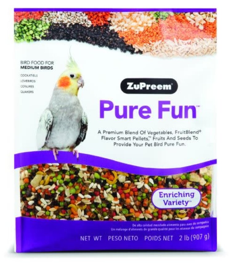 Zupreem ZuPreem "Pure Fun" Food For Cockatiel, Lovebirds & Medium Birds 2lbs 36020