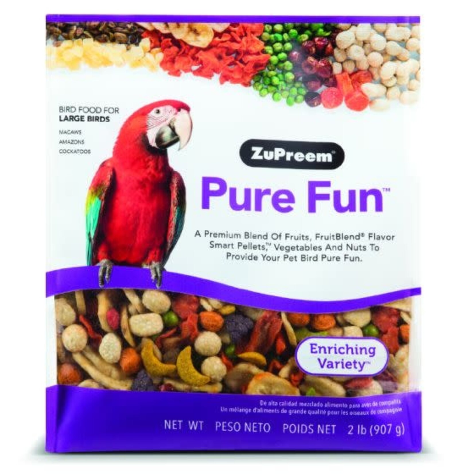 Zupreem ZuPreem "Pure Fun" Food For Macaws, Parrots, Cockatoos & Other Large Birds 2lbs 38020