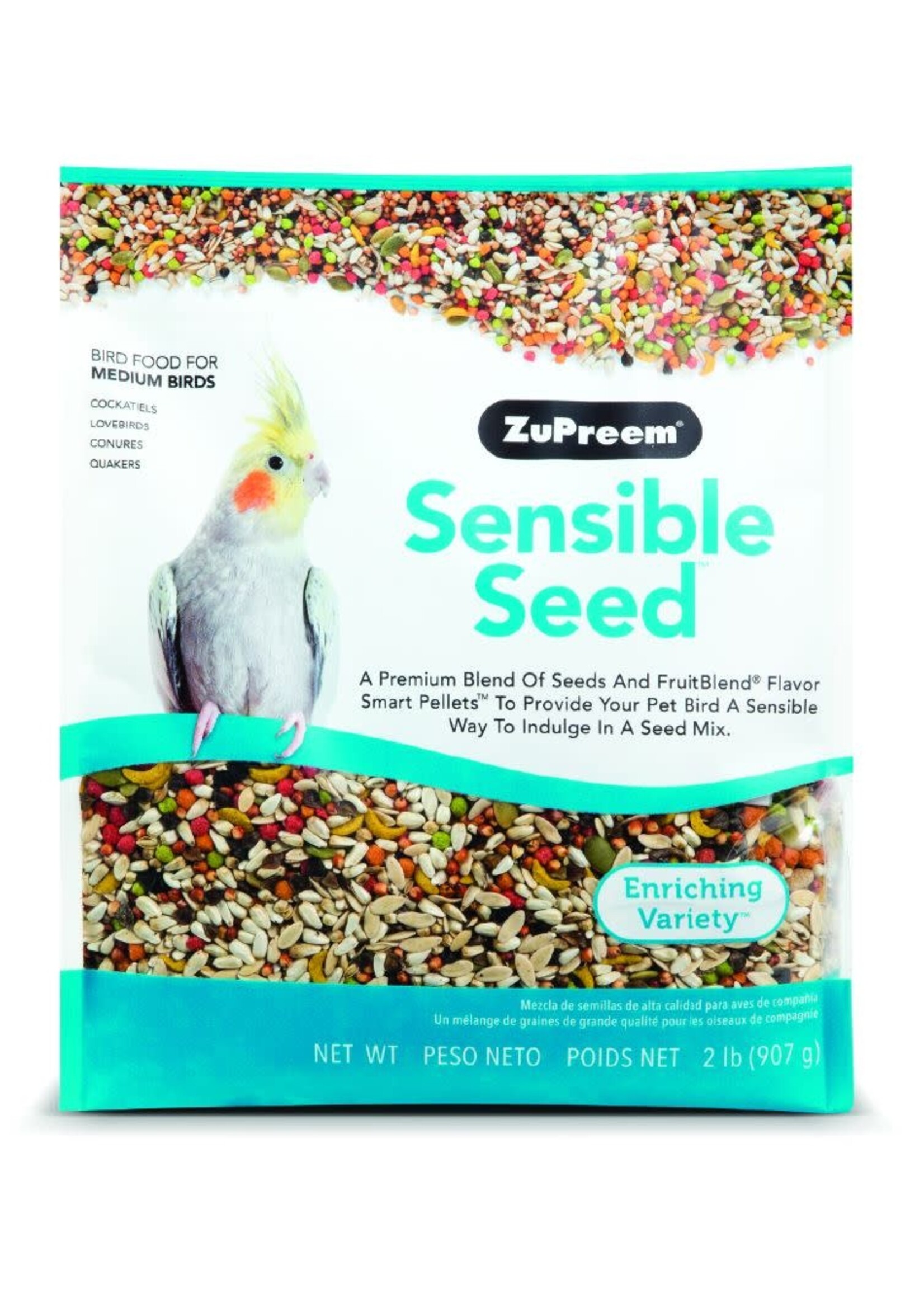 Zupreem ZuPreem "Sensible Seed" Food For Cockatiel, Lovebirds & Medium Birds 2lbs 46020