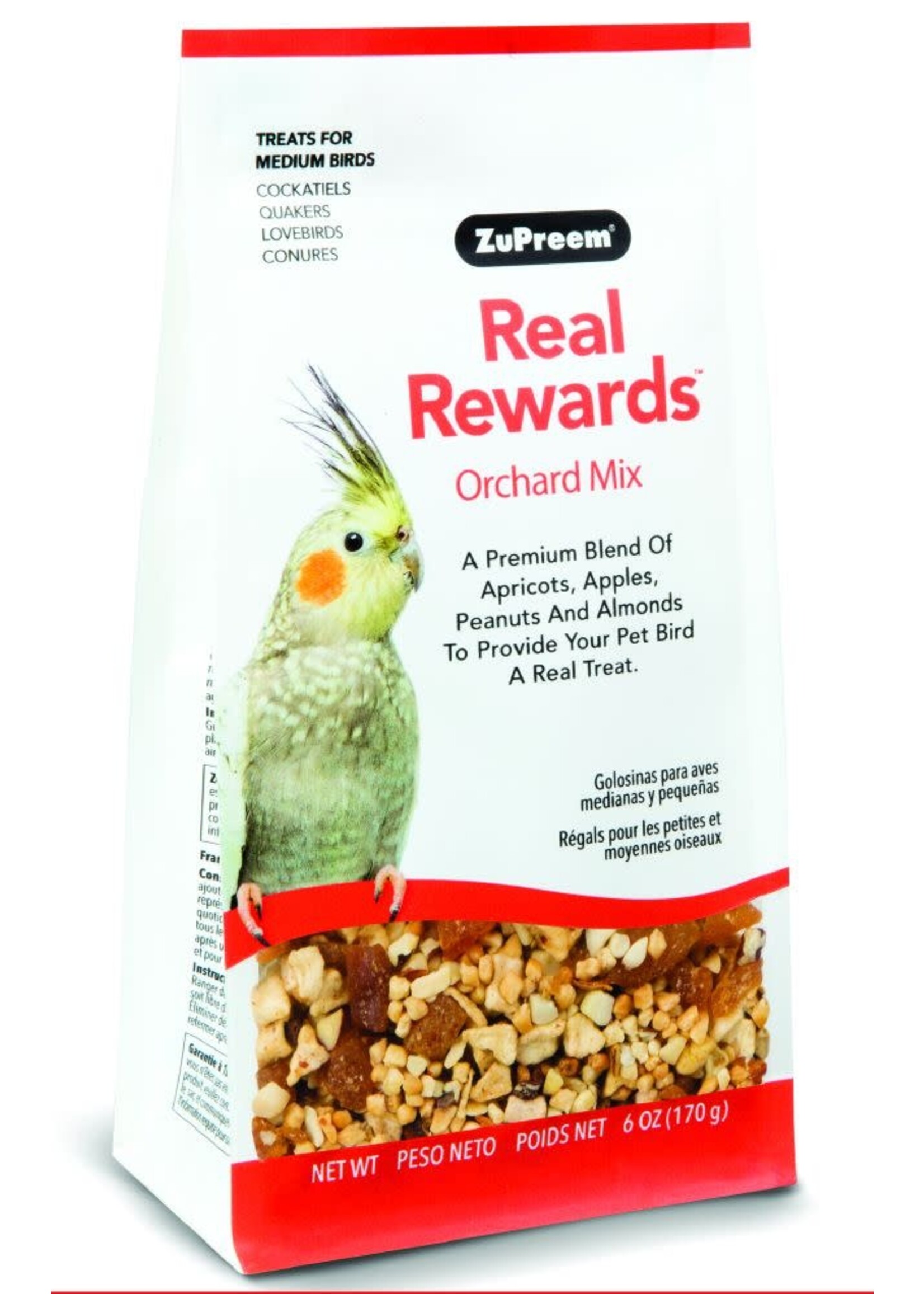 Zupreem ZuPreem "Real Rewards - Orchard Mix" Fruit & Nut Treats For Medium Birds 6oz 49300