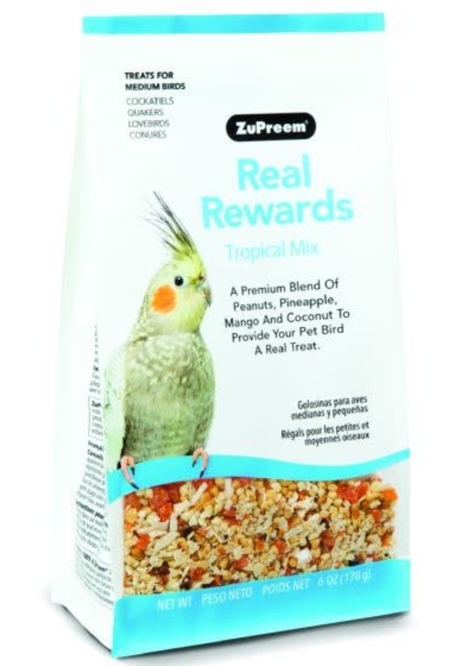 Zupreem ZuPreem "Real Rewards - Tropical Mix" Fruit & Nut Treats For Medium Birds 6oz 49500