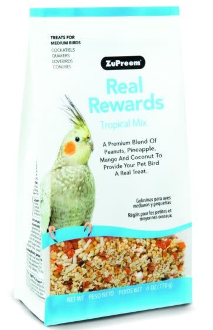 Zupreem ZuPreem "Real Rewards - Tropical Mix" Fruit & Nut Treats For Medium Birds 6oz 49500