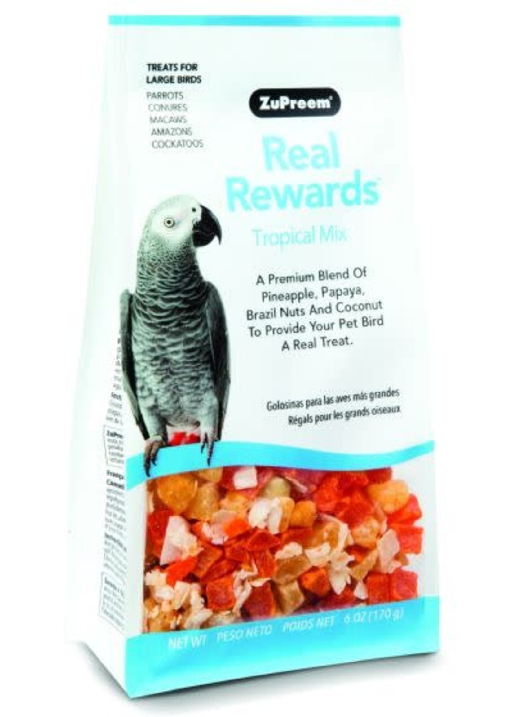 Zupreem ZuPreem "Real Rewards - Tropical Mix" Fruit & Nut Treats For Large Birds 6oz 49600