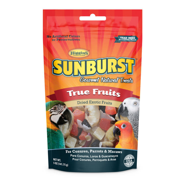 HIGGINS PREMIUM Sunburst True Fruits 5oz    for Conures, Parrots & Macaws