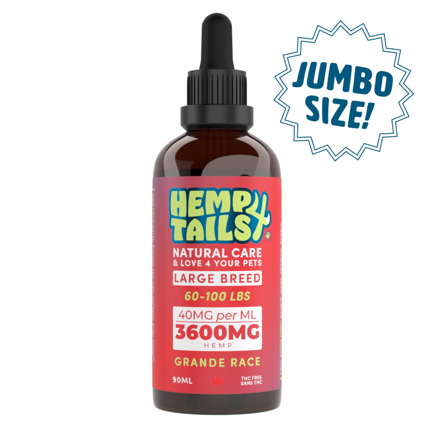 Hemp 4 Tails Hemp 4 Tails JUMBO LARGE BREED (60-100LBS) – 3600MG – 90ML