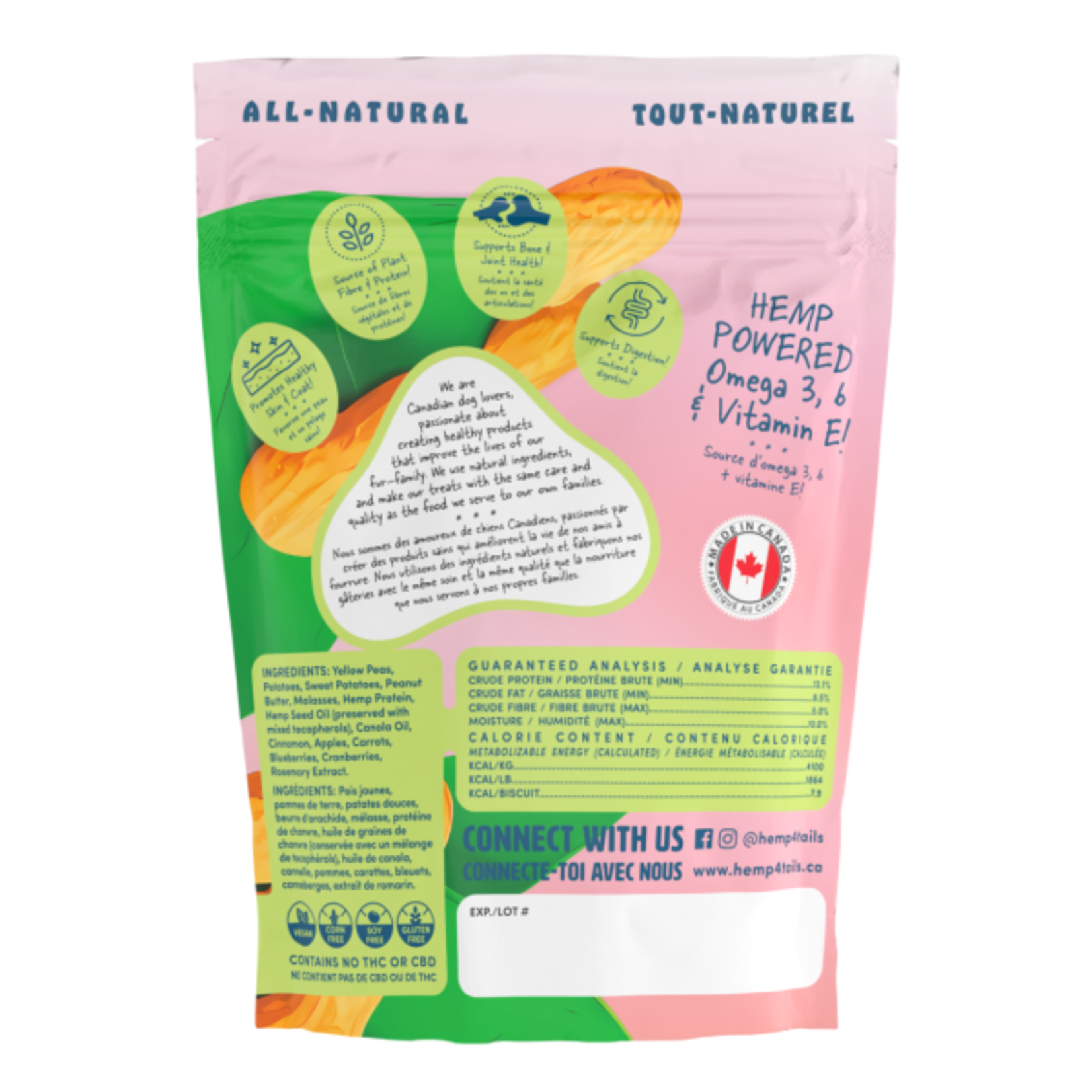 Hemp 4 Tails Hemp 4 Tails HEMP DOG TREATS – PEANUT BUTTER250g