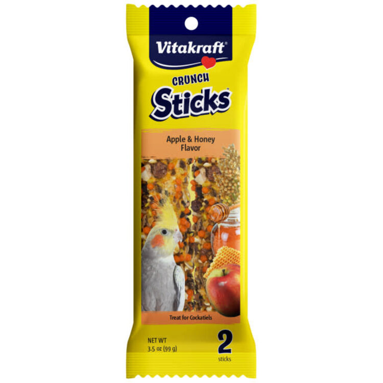 Vitakraft Vitakraft  Cockatiel Crunch Sticks Apple/Honey  2/pk 3.5oz