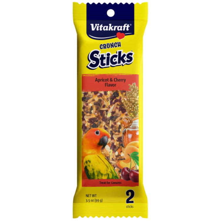 Vitakraft VITAKRAFT® CRUNCH STICKS APRICOT & CHERRY FLAVOR TREAT FOR CONURES 3.5 OZ
