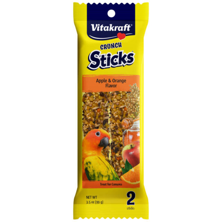 Vitakraft VITAKRAFT® CRUNCH STICKS APPLE & ORANGE FLAVOR TREAT FOR CONURES 3.5 OZ