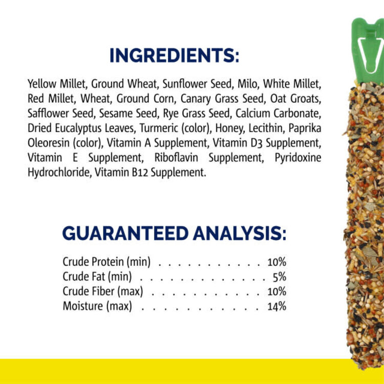 Vitakraft VITAKRAFT® CRUNCH STICKS GOLDEN HONEY FLAVOR COCKATIEL TREAT 3.5oz
