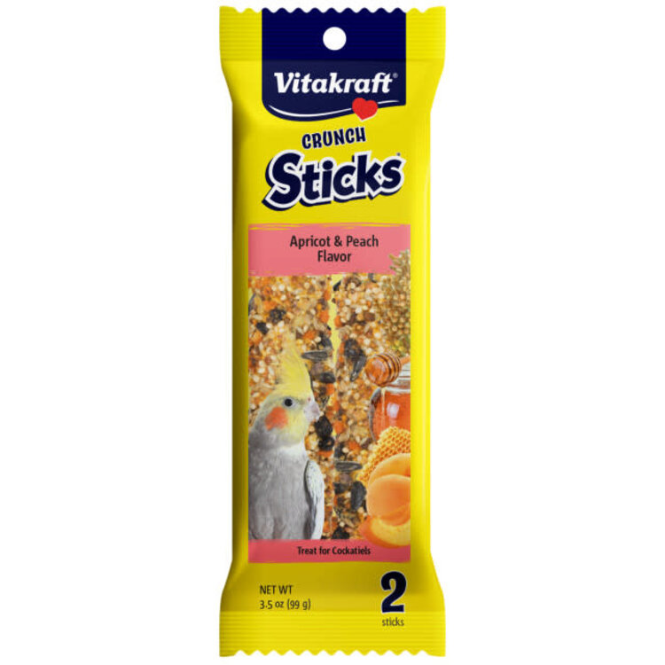 Vitakraft VITAKRAFT® CRUNCH STICKS APRICOT & PEACH FLAVOR COCKATIEL TREAT 3.5oz