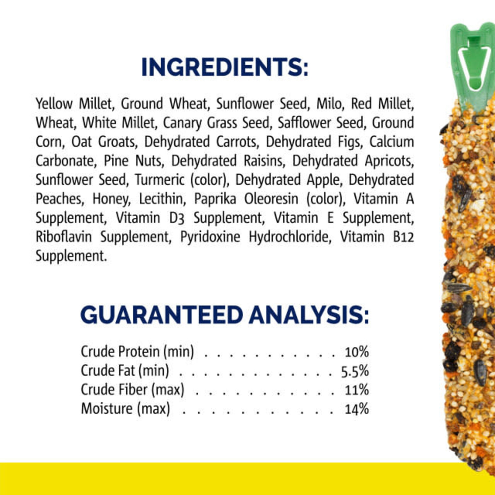 Vitakraft VITAKRAFT® CRUNCH STICKS APRICOT & PEACH FLAVOR COCKATIEL TREAT 3.5oz