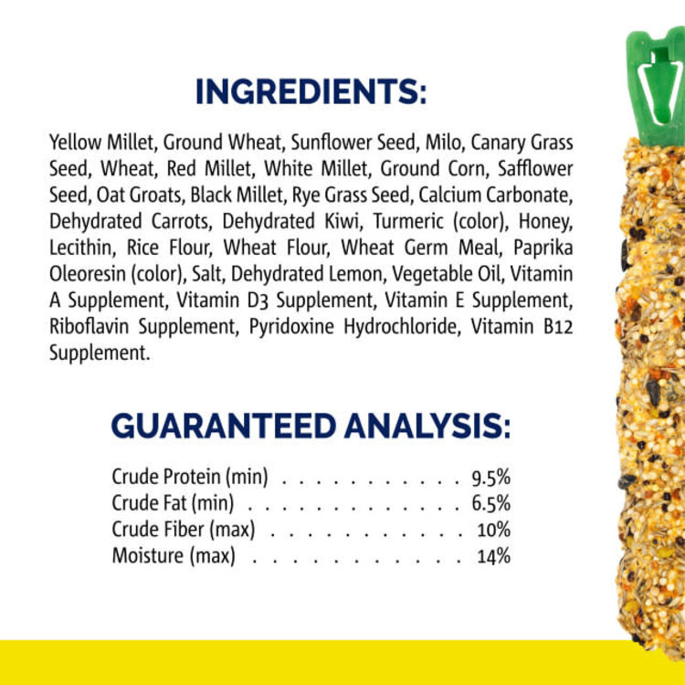 Vitakraft VITAKRAFT® CRUNCH STICKS KIWI & LEMON FLAVOR TREAT FOR COCKATIELS 3.5 OZ