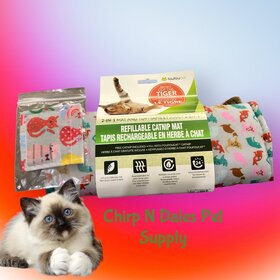 FouFoucat  Refillable Catnip Mat with Plush  Bottom